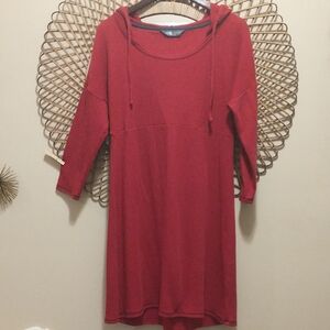 The North Face Hooded Long Sleeve Dress Cranberry Size Large